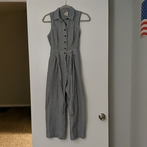 Wide-leg striped jumpsuit